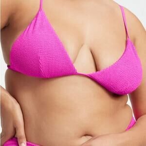 NWT 6 (3XL) Good American Always Fits Perfect Fit Bikini Top Hawaiian Pink Swim